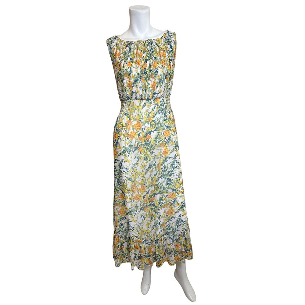 Sachin & Babi Floral Pleated Bow Back Midi Dress Size 6 Wedding Guest - Picture 2 of 12